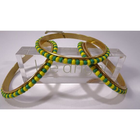 Neiman Marcus Lee Angel Women's Bead Stackable Bangle Bracelet Set 3 NWT 158 - Picture 8 of 13